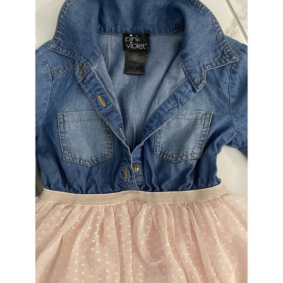 Pink Violet Dress Girls sz 3T Denim And Pink - Picture 4 of 7